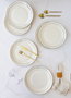 Hermia DNR0076 Juego de Platos de Servicio 6 Piezas Porcelana Blanca Apto Lavavajillas No Microondas Elegancia